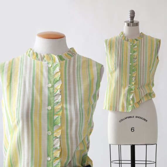 Koret of California tank | Vintage 60s striped ruf
