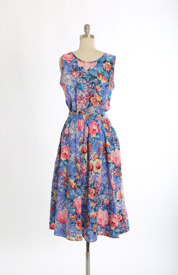 80s floral cotton tank midi dress - image 8