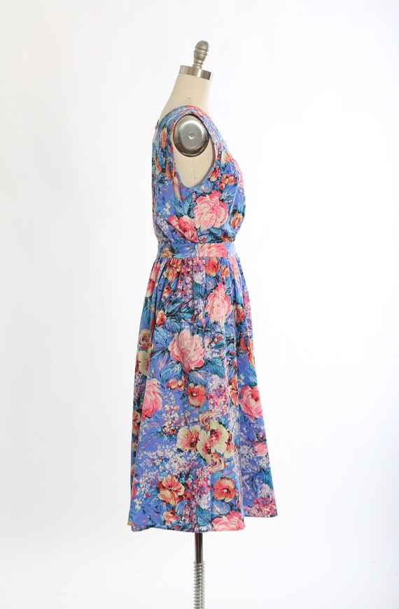 80s floral cotton tank midi dress - image 6