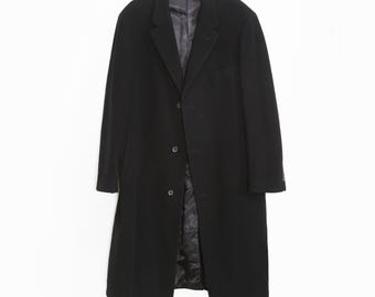 Lauren Ralph Lauren schwarzer Wolle Kaschmir-Mischung Deckmantel