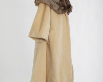 Lilli Ann Paris Coat | Vintage 50s Lilli Ann Fox Fur Mohair