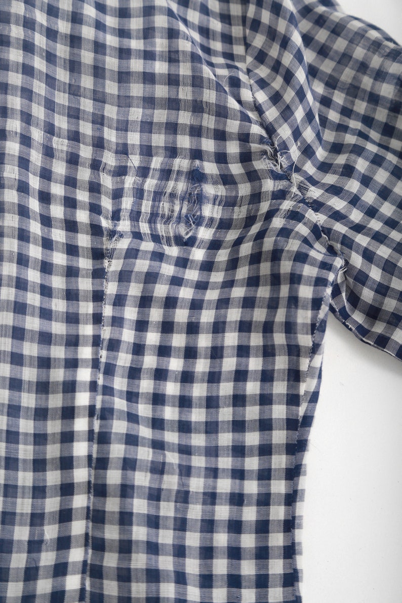 Levis Gingham shirt | Vintage 70s Levis blue + white Gingham button Shirt image 8