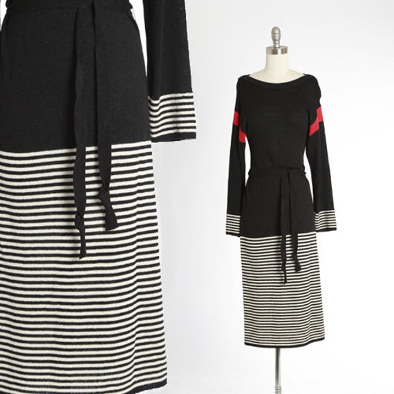 30 waist Oscar de la Renta  1970/'s 1980/'s Cashmere Silk Knit Dress   70s 80s Designer Dress