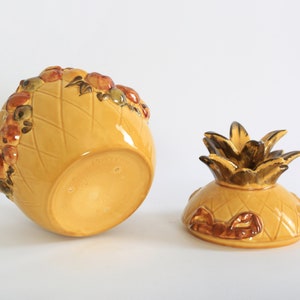 Vintage Mid century Modern ceramic pineapple cookie jar image 5