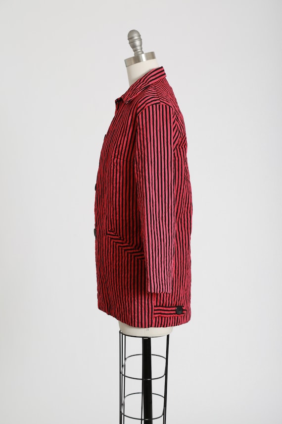 50s quilted jacket | Vintage 1950s pink + black s… - image 6