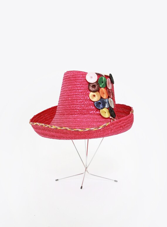 40s high crown tilt hat | Vintage 1940s pink Bermu