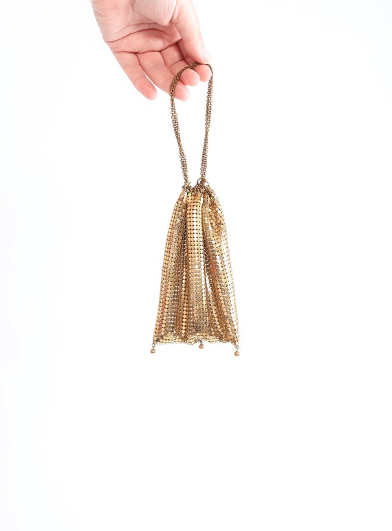 Antique vintage 1920s gold mesh purse