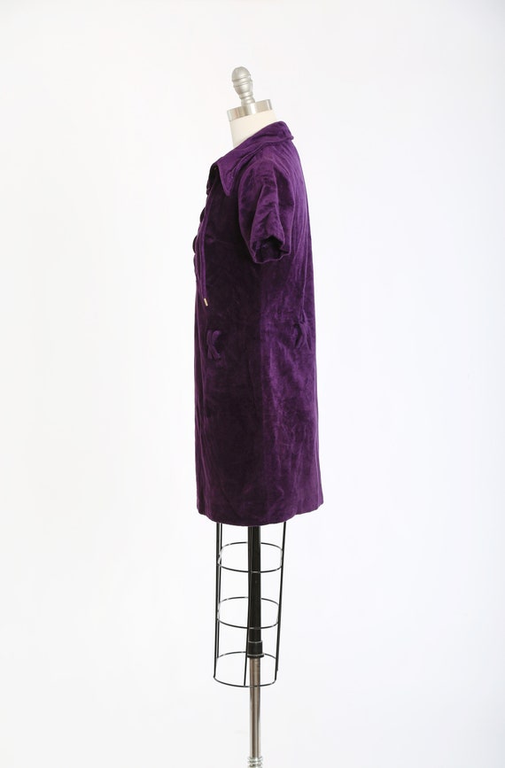 Vintage 60s 70s purple Velvet mini dress | 1960s … - image 5