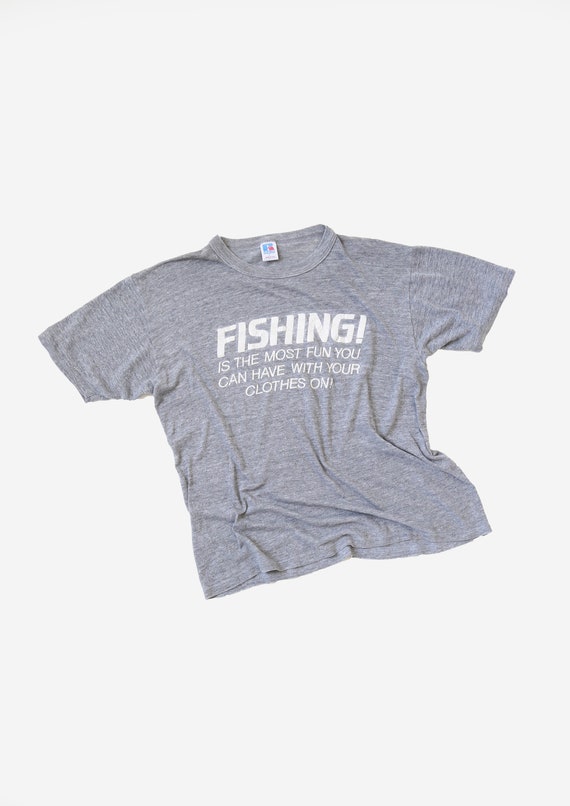 Burnout fishing tee | Vintage 70s paper thin grap