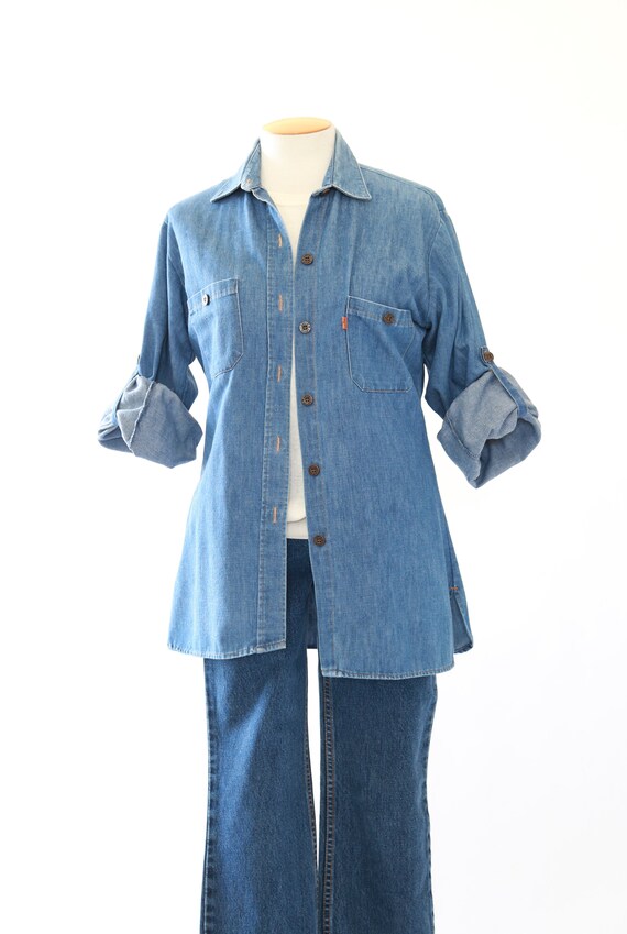 Levis denim shirt | Vintage 70s Levis orange tab b