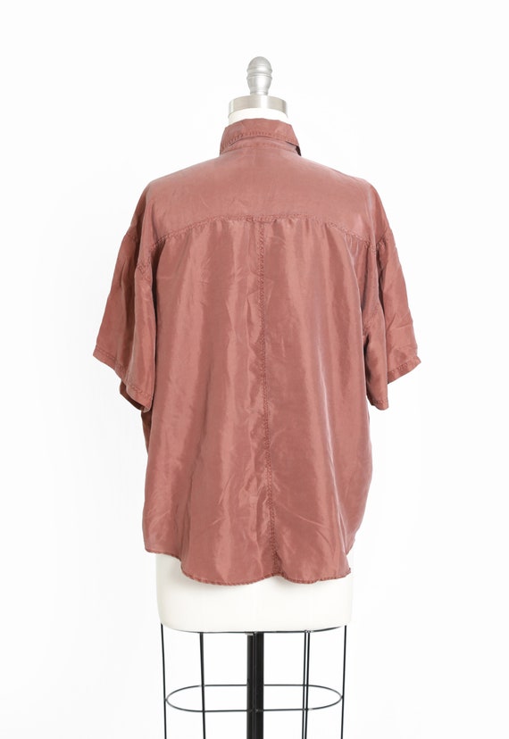 Vintage 90s brown silk blouse - image 6