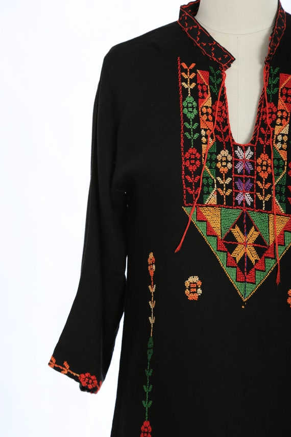 Vintage 90s ethnic cotton embroidered tunic blouse - image 2