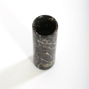 Vintage black Carrara Marble Italian bud vase image 3