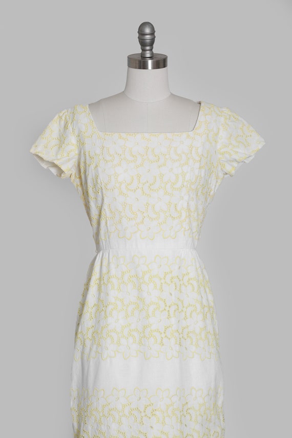 Jerry Gilden dress |  Vintage 50s white cotton ye… - image 3