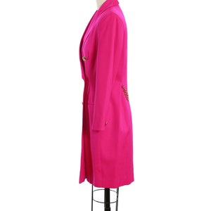 Hot pink suit dress Vintage 90s pink tuxedo wool suit dress image 5
