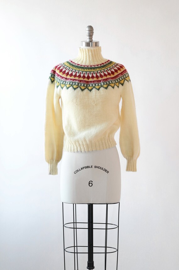 Norwegian fair isle wool sweater | Vintage 50s cro