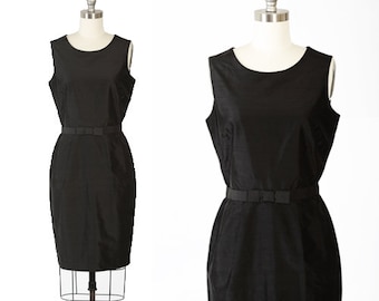 Little black dress | Vintage 90s Sara Campbell silk dress | 1990s deadstock shift dress