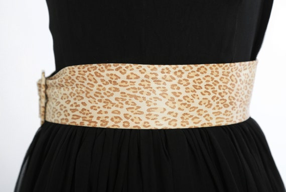 Vintage 80s 90s leather leopard print belt - image 4