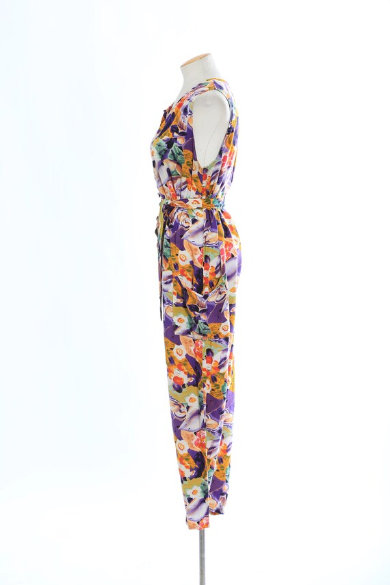 90s floral jumpsuit | Vintage 1990s rainbow flora… - image 7