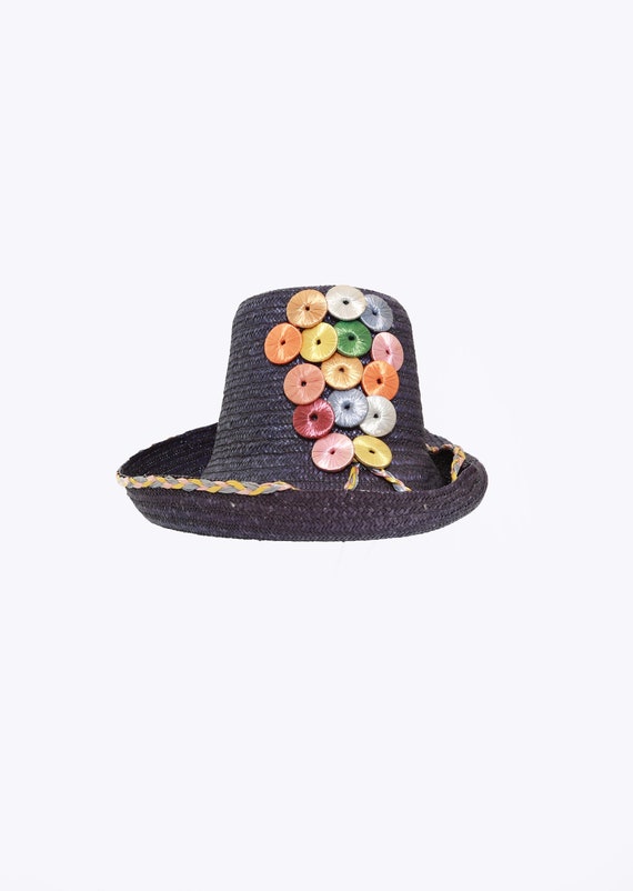 40s high crown tilt hat | Vintage 1940s Blue Bermu