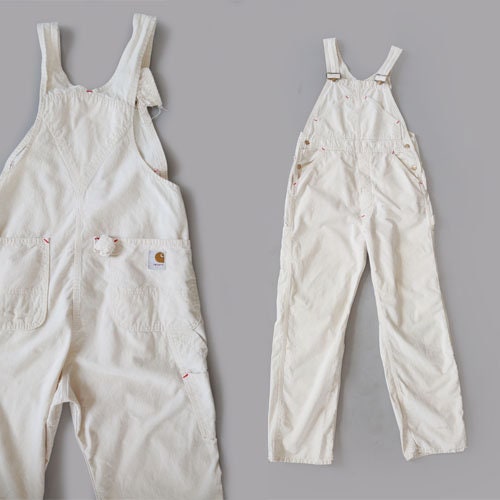 vintage white overalls