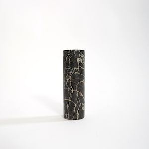 Vintage black Carrara Marble Italian bud vase image 6