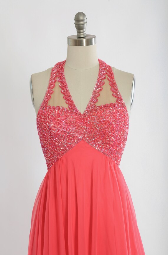 Mike Benet sequin dress | Vintage 60s 70s pink ch… - image 3