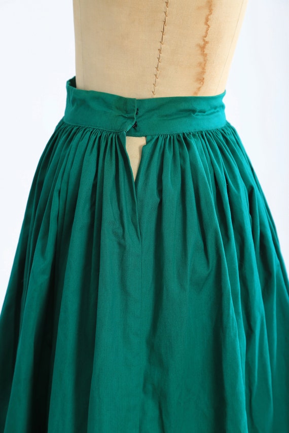 Vintage 50s green cotton circle skirt - image 4
