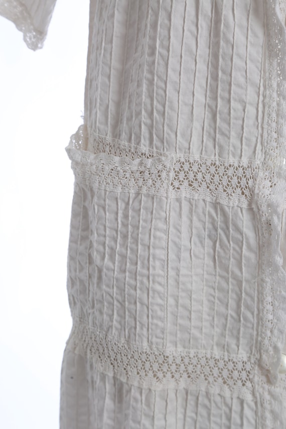 Mexican crochet dress | Vintage 70s Mexican white… - image 4