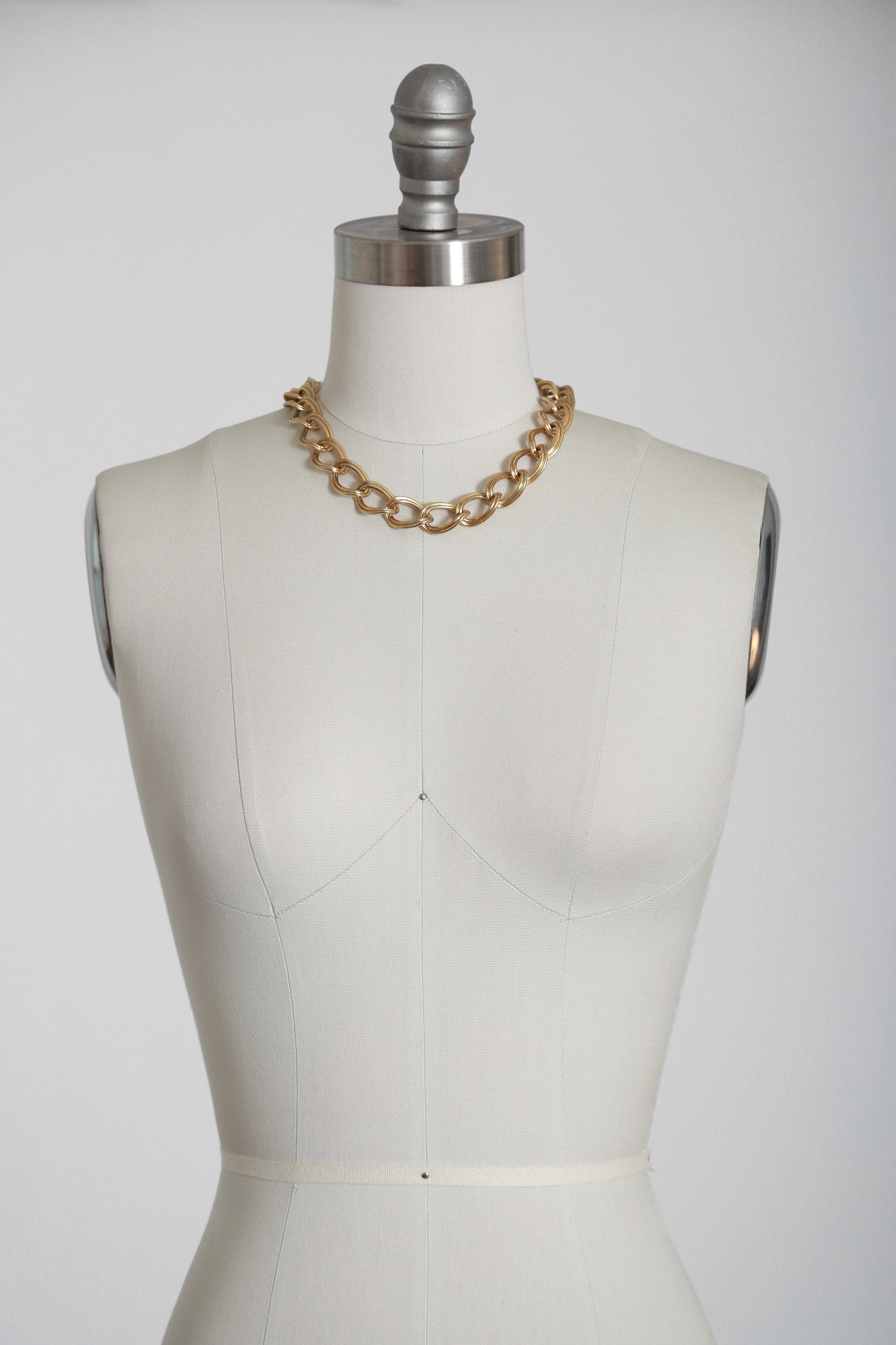 Vintage 90s Chunky Gold Chain Necklace - Etsy