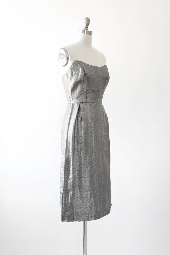 50s silver Lame bombshell dress | Vintage 1950s m… - image 2