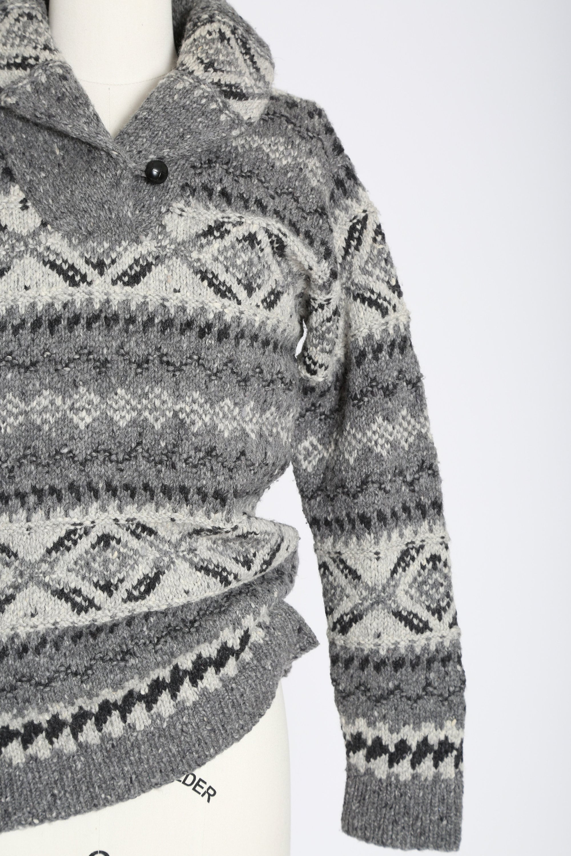 Ralph Lauren HAND KNIT hand knit all-over pattern wool knit sweater men's size M / eaa510394