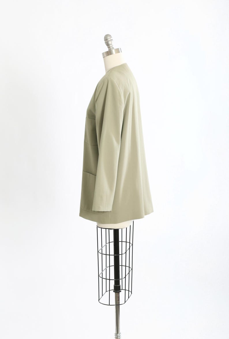 90er Jahre Grüne oversized Blazer-Anzugsjacke aus Wolle Bild 8