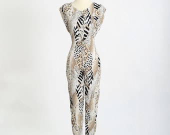 Vintage 80s Animal print French Jumpsuit