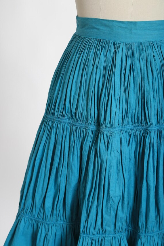 Vintage 50s blue cotton skirt - image 3