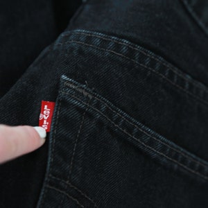 501 Levi's Vintage 80s 501 Levis black denim red tab straight leg jeans USA W31 image 6