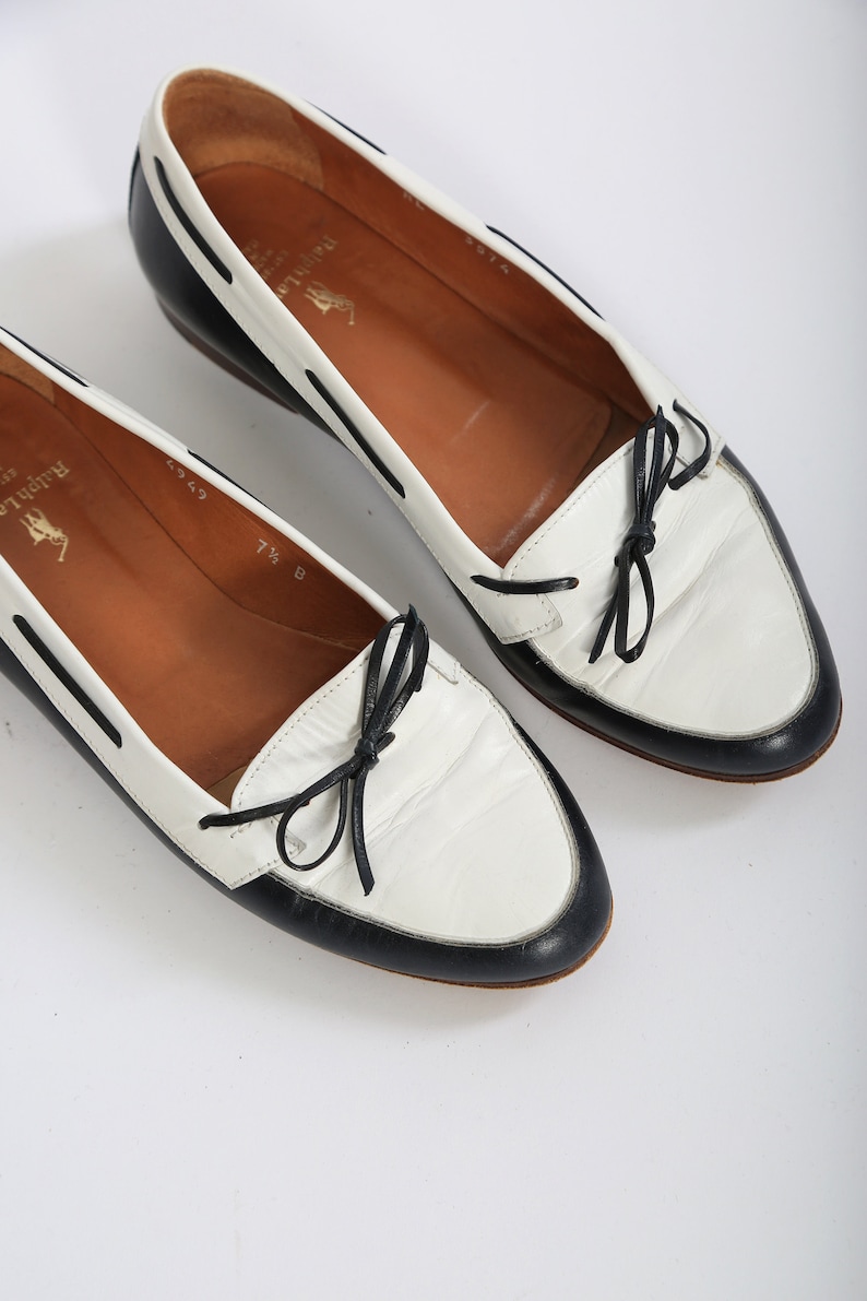 Vintage 80s 90s Ralph Lauren loafers flats Made in Italy US size 7 7 1/2 image 2