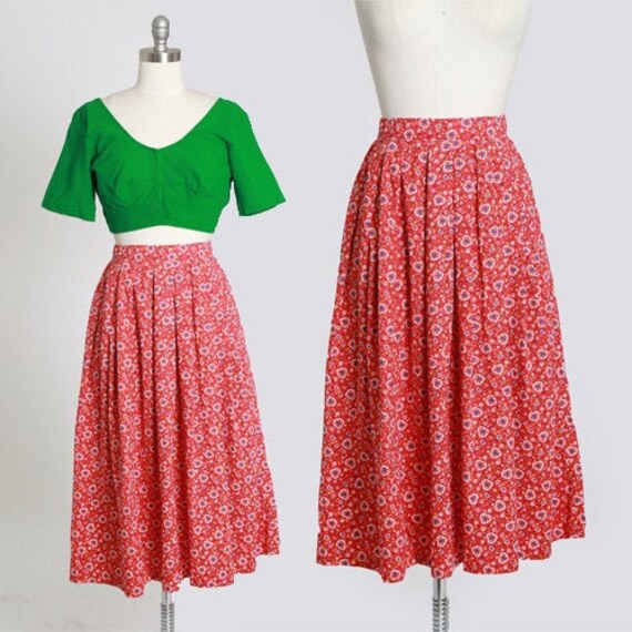 50s novelty print skirt | Vintage 50s novelty hear