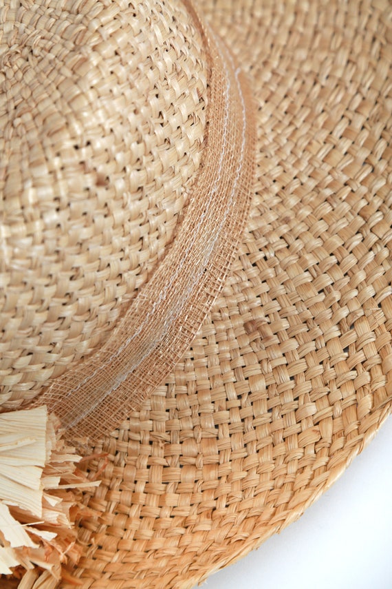 90s natural straw sun hat - image 7