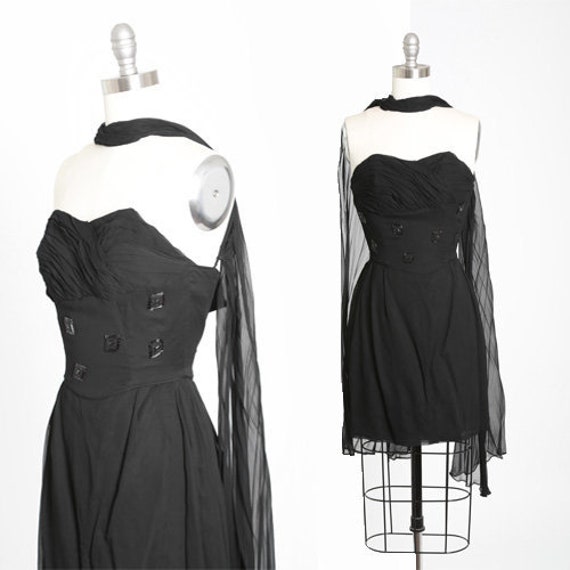 mini black silk dress