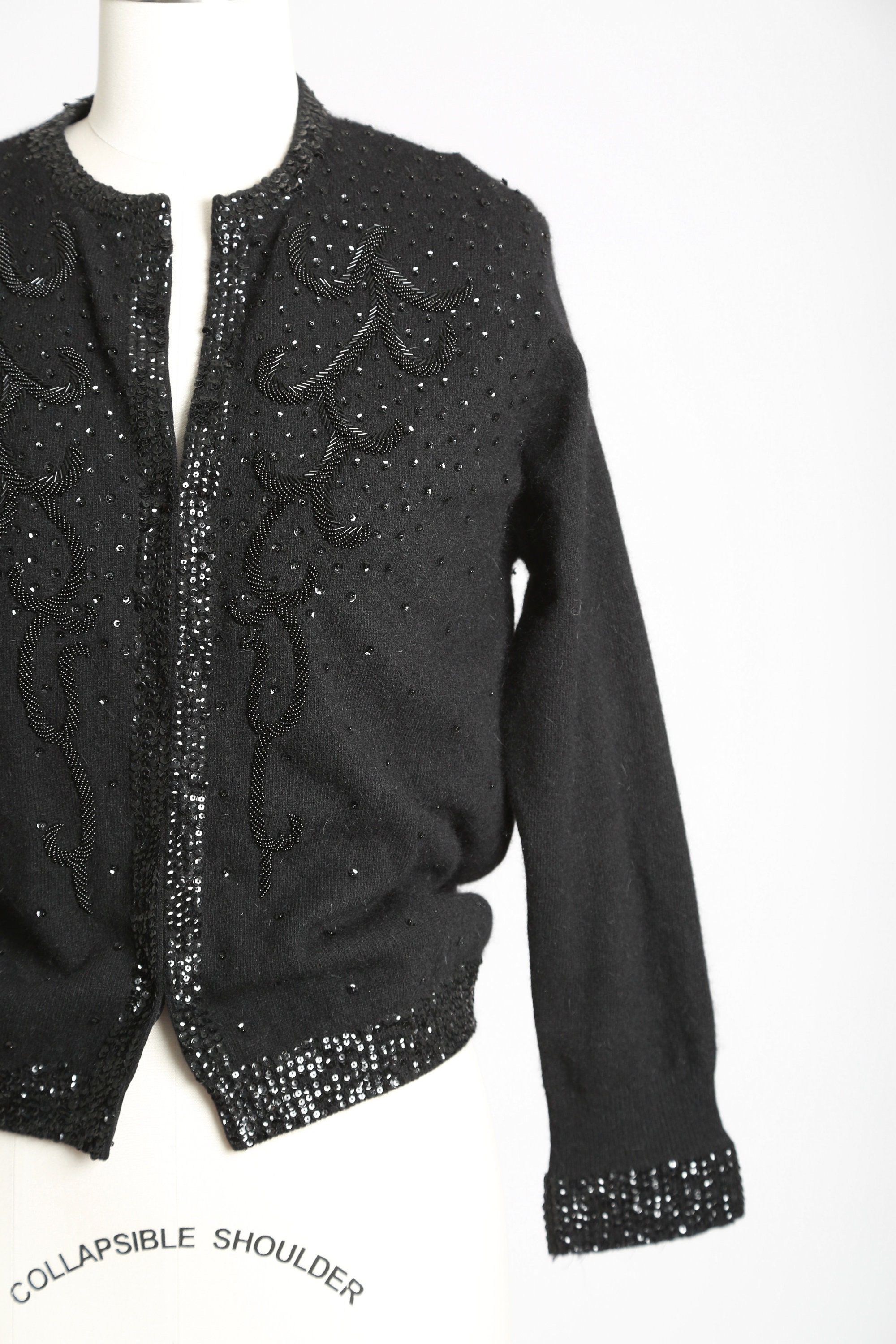 50s vintage CARDIGAN 黒カーディガン 1950s vintage style cardigan - Black - Agnes – memery