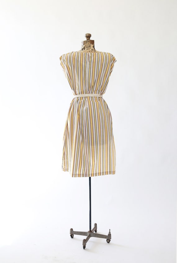 Vintage 60s yellow striped cotton dress - image 6