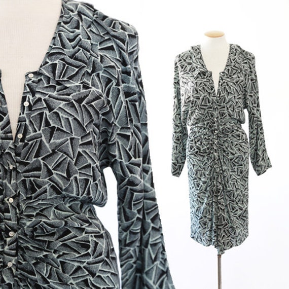 NICOLE MILLER abstract dress | Vintage 90s dolman