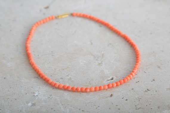 Vintage genuine coral beaded necklace - image 1
