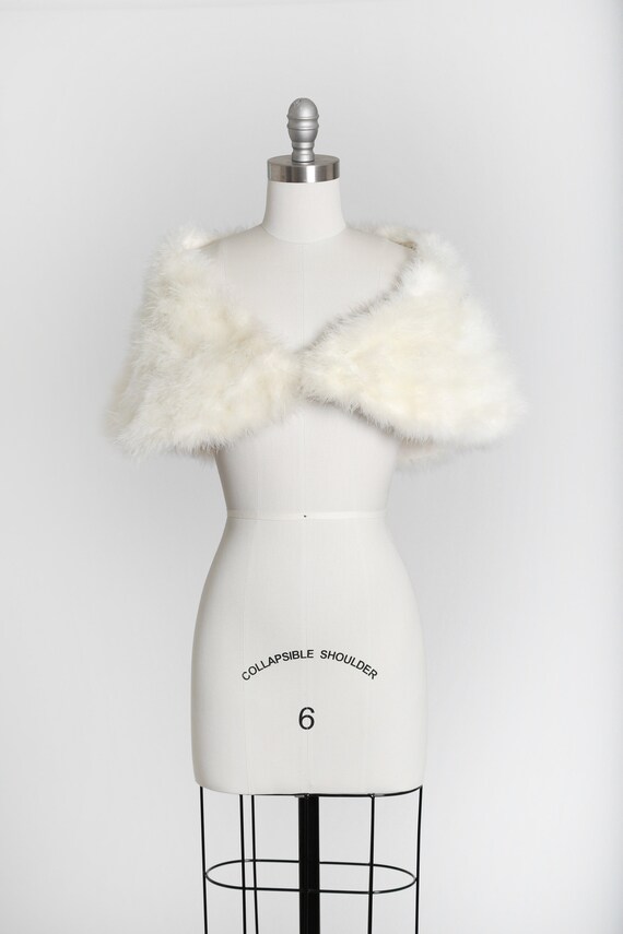 Ostrich feather bolero | Vintage 60s white ostrich