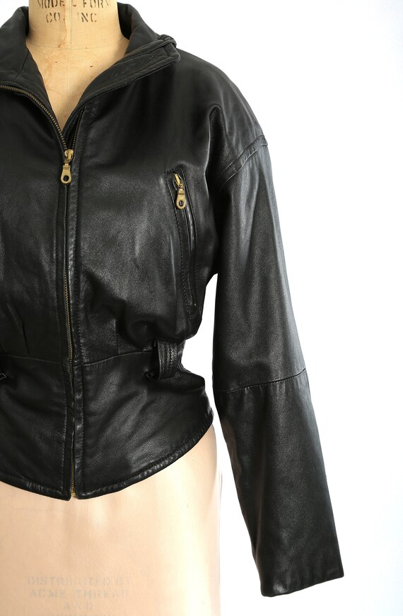 Vintage 80s Wilsons black leather jacket | 80s Wi… - image 5