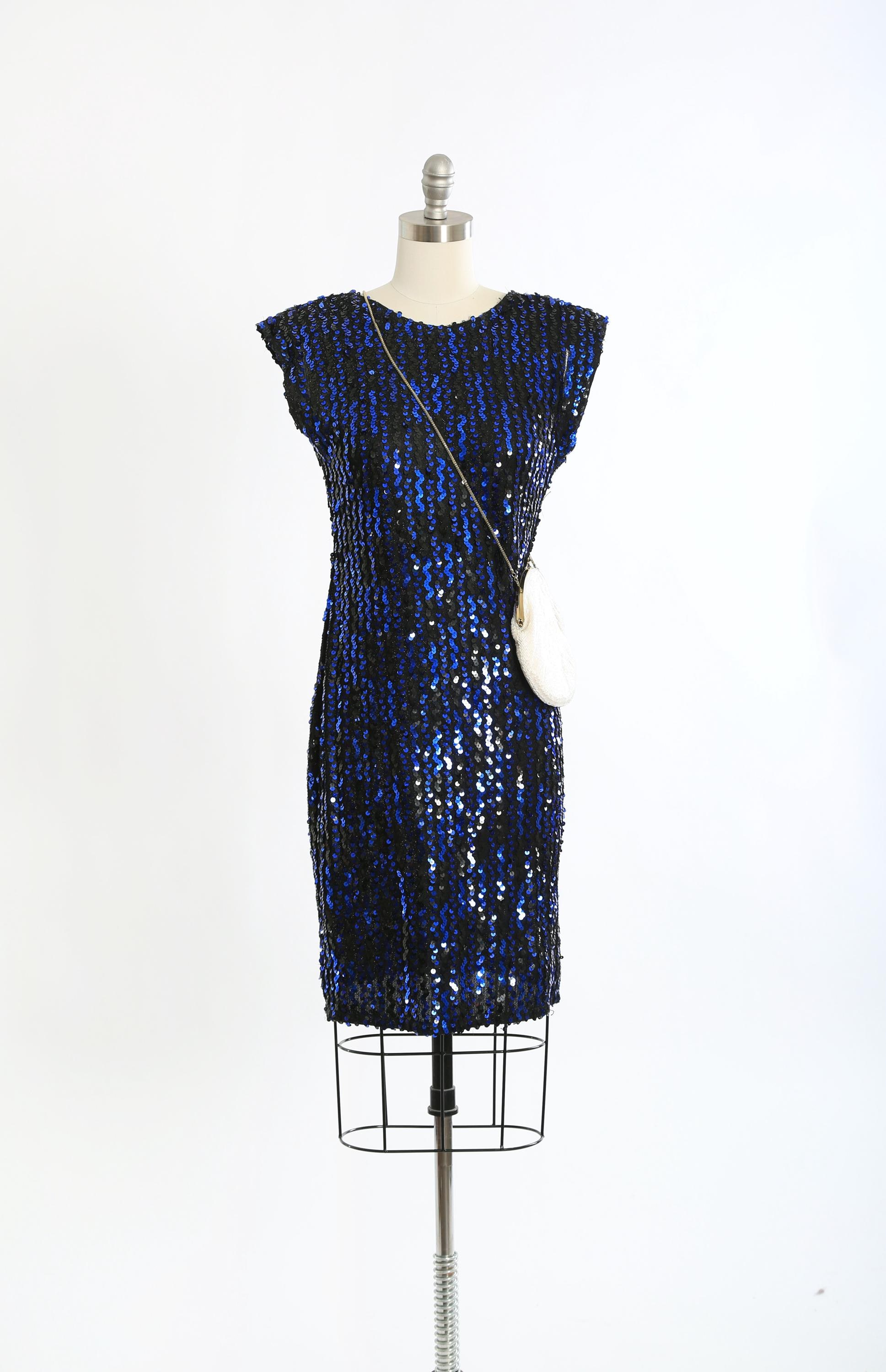 70s blue sequin mini dress 70s blue sequin mini dress
