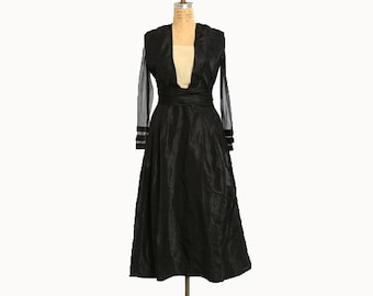 Antique Vintage Edwardian silk black dress