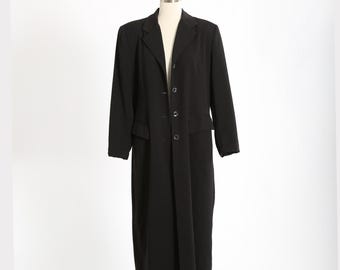 90年代のヴィンテージ モヘア/ウール ブレンド コート (ブラック