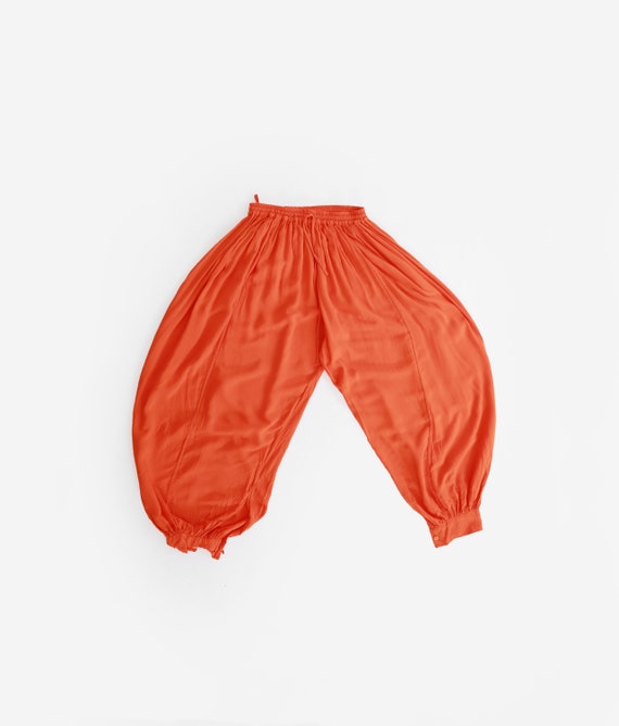 Vintage 90s orange Harem rayon pants - image 1